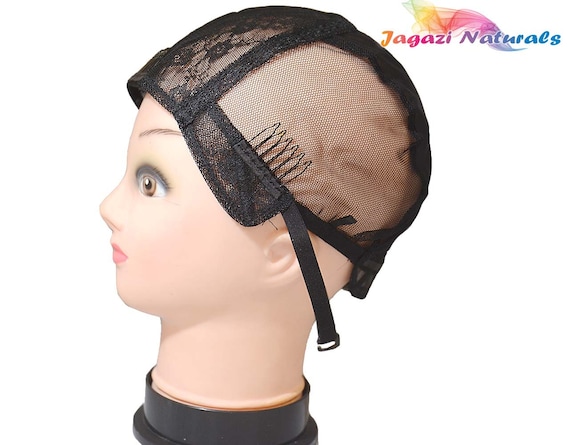 Black Wig Cap. Adjustable Strap & Comb. S M L XL. Wig -  Hong Kong