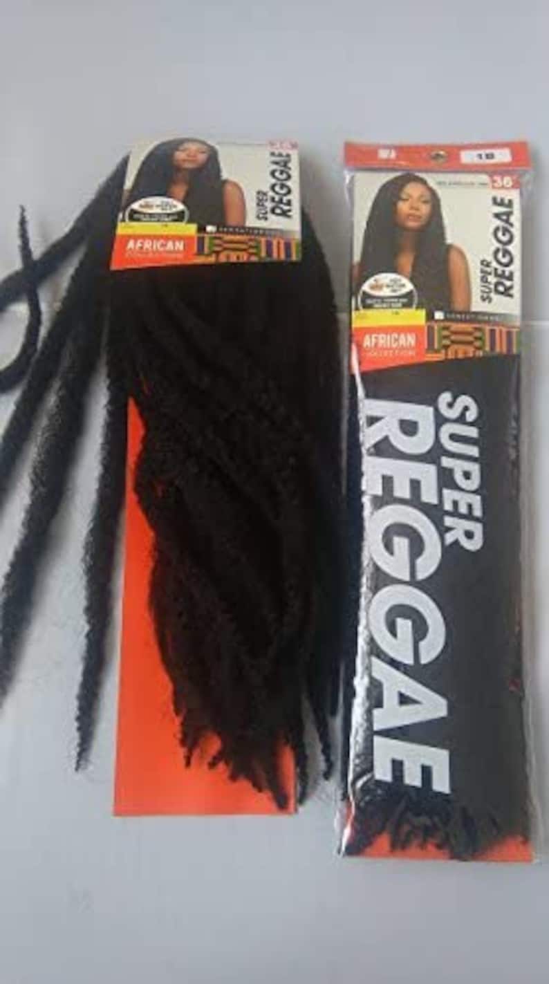 Raggae Packaging Super Reggae Kanekalon Fibre Braid by African Collection. Colour 1B ...