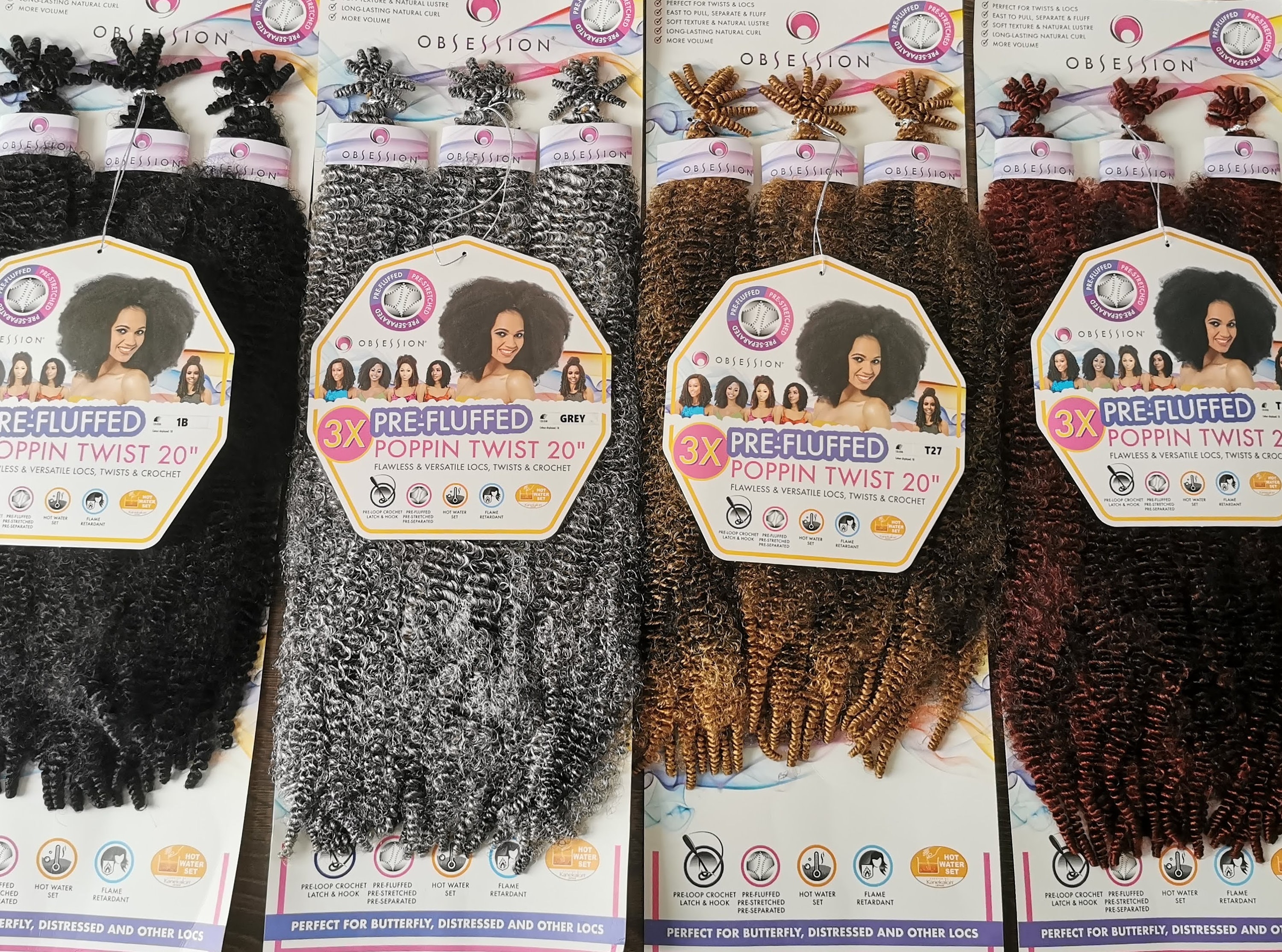 X3 Pre Fluffed Poppin Twist. Afro Kinky Bulk. Flawless, Versatile