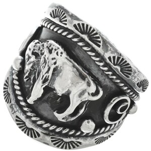 Navajo Big Boy American Buffalo Silver Mens Ring Best Seller Sterling Any Size 0022