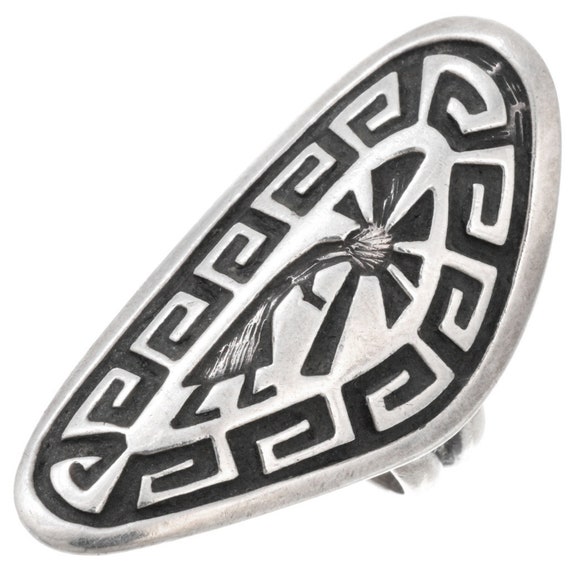 Vintage Hopi Overlaid Sterling Kachina Ring Kokop… - image 1