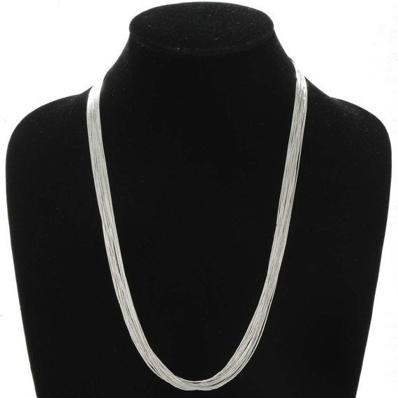 Liquid silver necklace store 20 strands