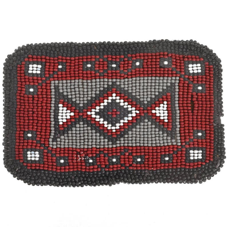 Vintage Seed Bead Belt Buckle Native American Style Pattern Etsy