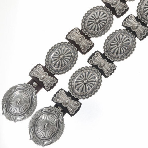 Delia  Western Concho Chain Belt ( Antique Silver )