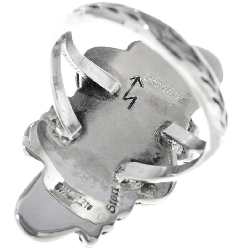 Native American Turquoise Pointer Ring Ladies Sterling Design Navajo Jewelry 0122