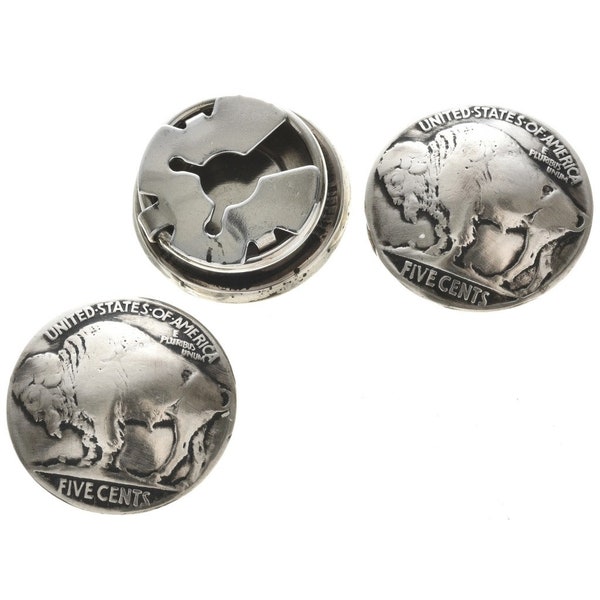 Buffalo Nickel Button Covers Genuine US Coins Set of Six 1833
