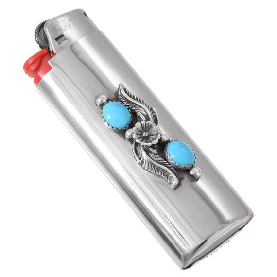 Silver and turquoise deals bic lighter cover