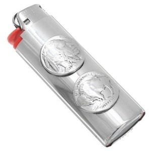 Navajo Silver Coin Lighter Case Cover Buffalo Nickel And Indian Head Nickel Coin Design 3756