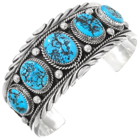 Native american turquoise sterling silver cuff bracelet sale