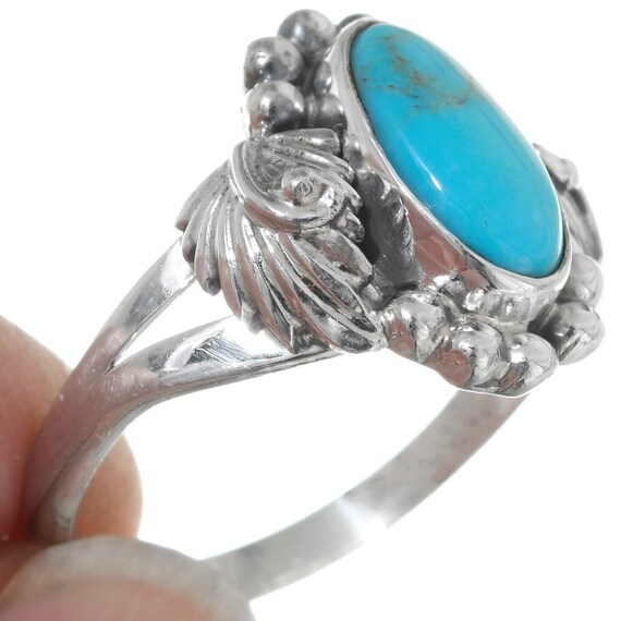 Navajo Turquoise Silver Ladies Ring Sterling Nature Inspired Pattern 1920 -  Etsy