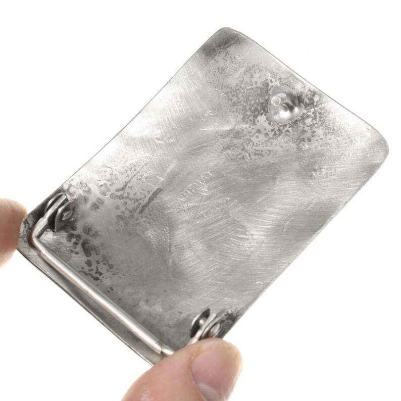 Silver Walking Bear Belt Buckle Navajo Handmade by Thomas Begay 0072