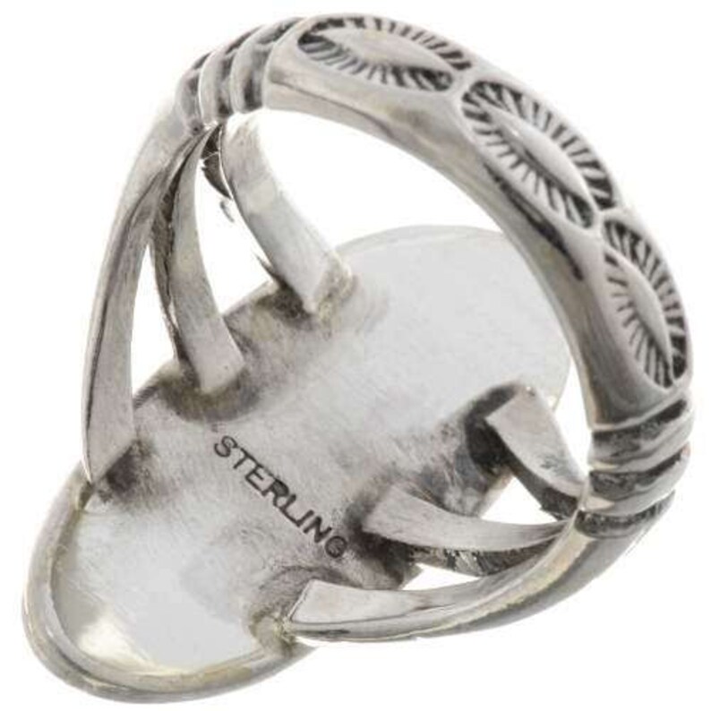 Natural Kingman Turquoise Ring Ladies Navajo Pointer Style