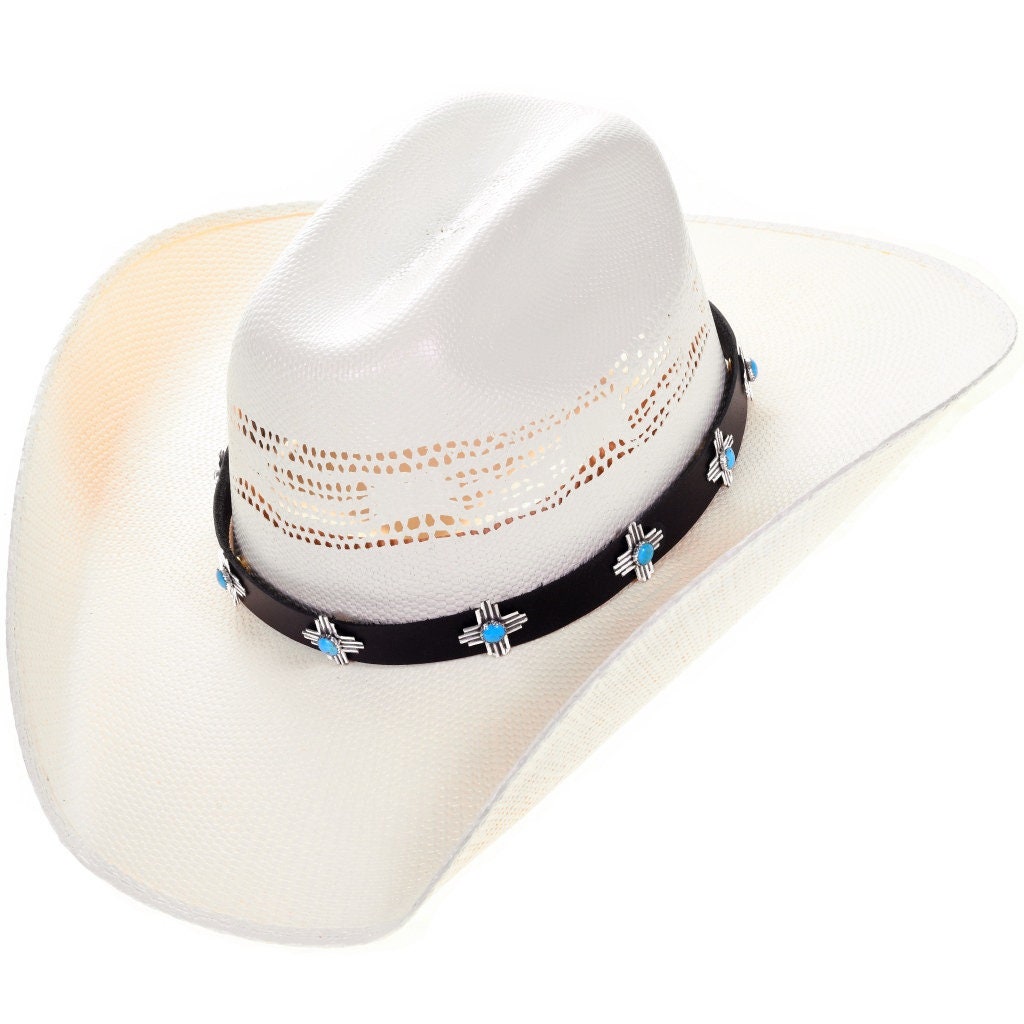 Cowboy hat band adjustable to any type of hats, Mens Fedora Hat Jewelry,  Unisex Western Hatband, Blue Hat Accessories, Hat jewely for women