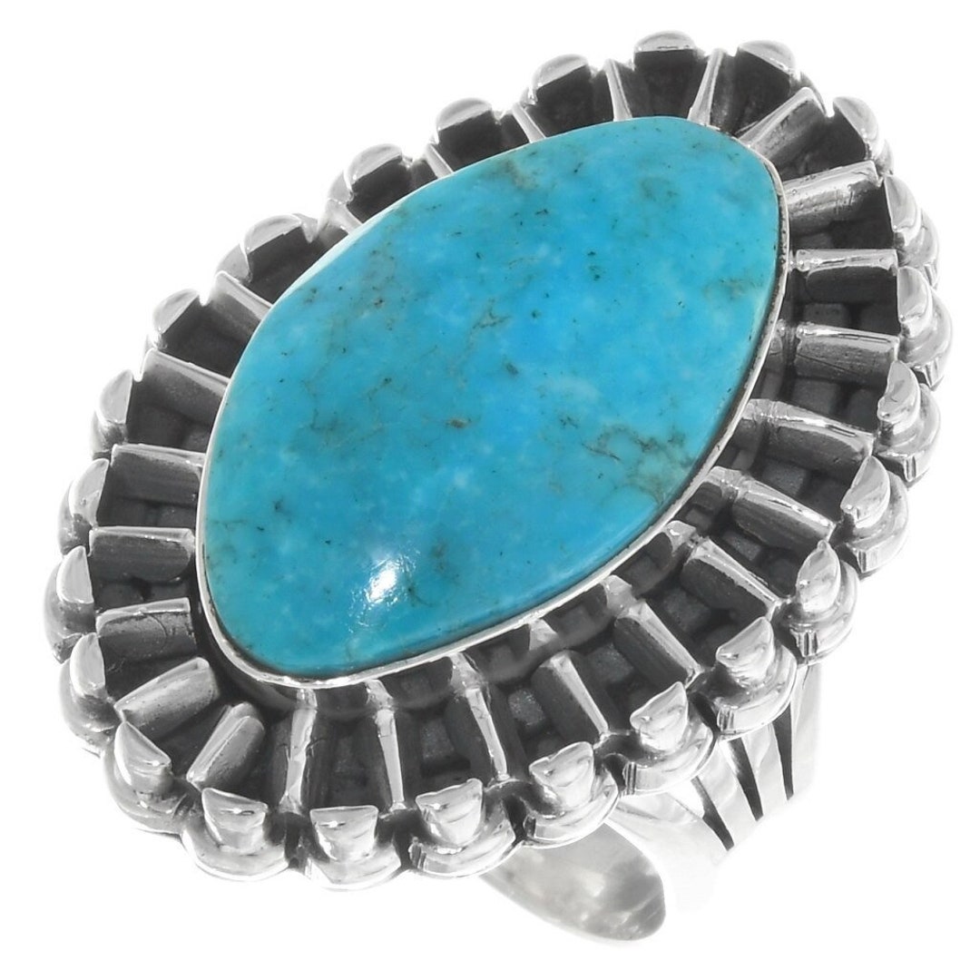 Navajo Kingman Turquoise Silver Ring Ladies Sterling 7 à 10 Tailles ...