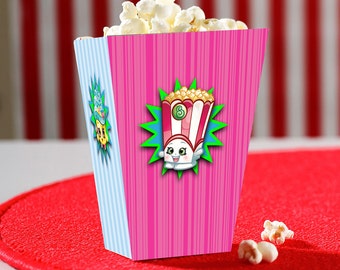 Shopkins Themed Popcorn box template. Instant Download and Print Shopkins Themed Popcorn box template for Birthday Parties and Movie Nights