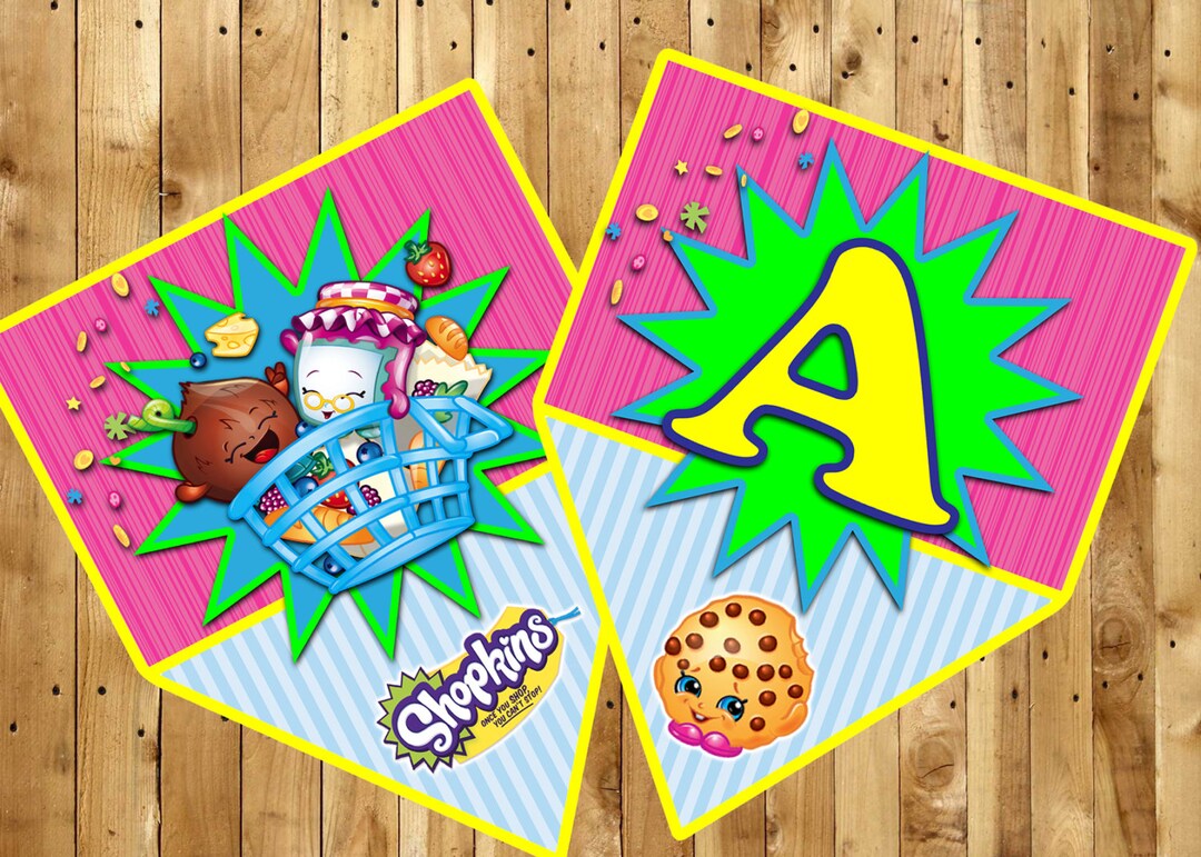 Shopkins Themed Customizable Birthday Banner Instant Download Includes ...