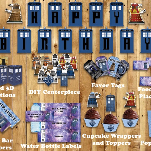 Dr Who Birthday Party Printable Mega Set INSTANT DOWNLOAD - Etsy Canada