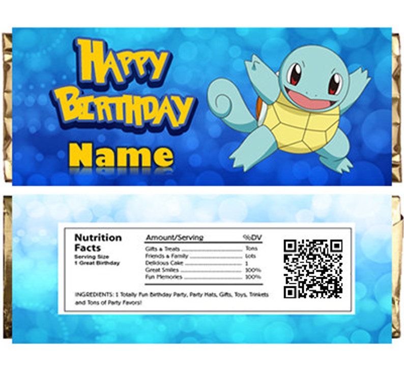 Pokemon Themed Chocolate Bar Wrappers. Download Customize | Etsy