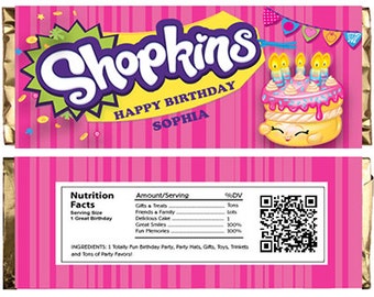 Shopkins Themed Chocolate Bar Wrappers. Download Customize Print Shopkins Chocolate Bar Wrappers Shopkins Chocolate Bar Wraps 1.5 oz 43g