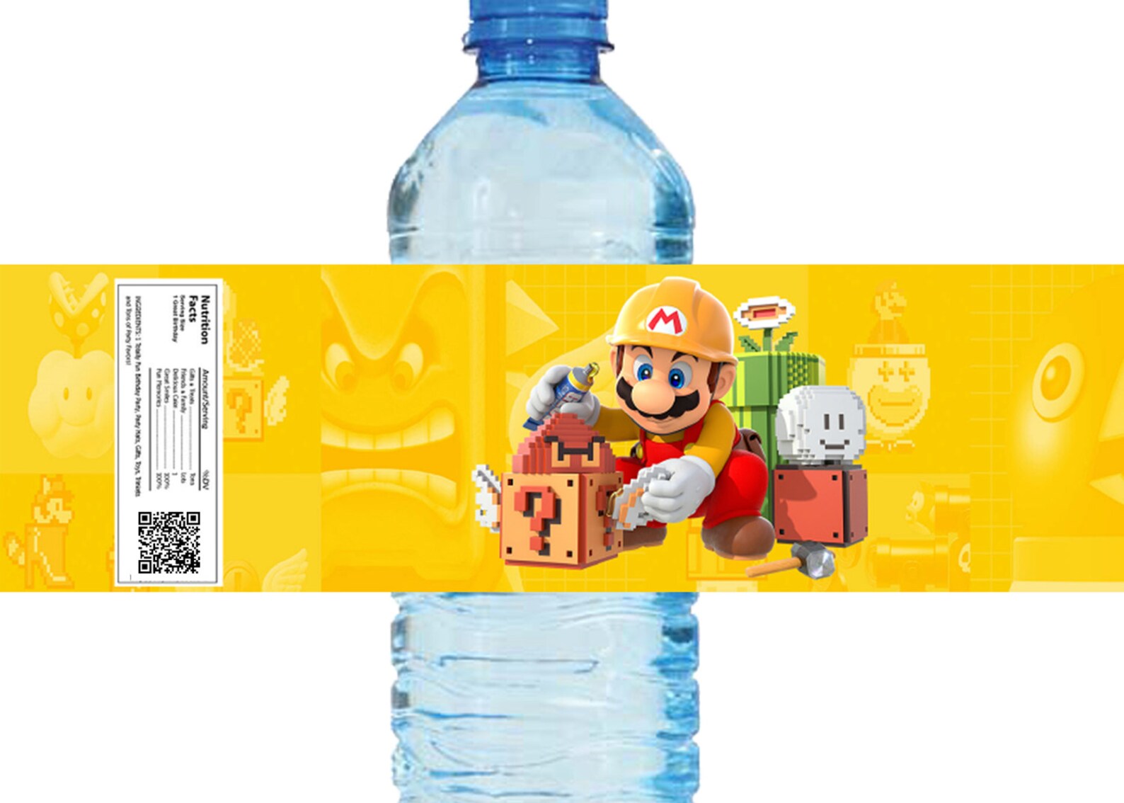 Super Mario Maker Themed Water Bottle Labels 4 Unique Super Mario Maker ...