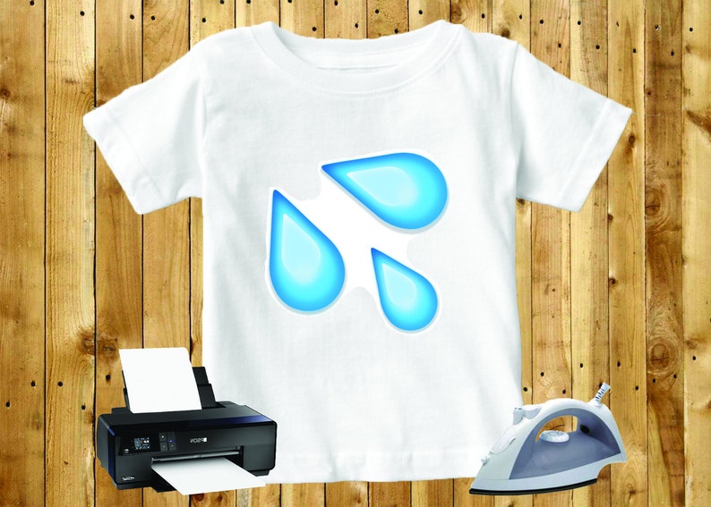 Splashing Sweat Emoji Iron on Transfer Digital Art INSTANT Etsy