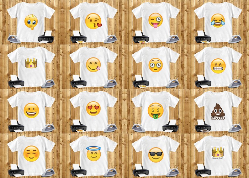 Download 40 Pack Emoji Iron On Transfer Bundle Digital Art INSTANT ...