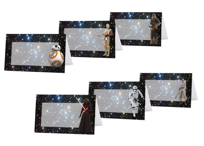 Star Wars Food Tents / Place Card Holders. Instand Download 6 Unique