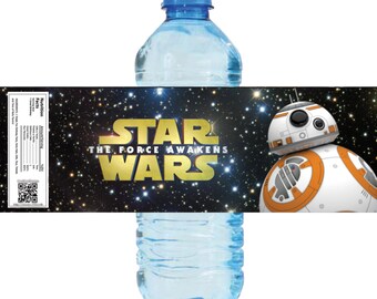 Star Wars Themed Water Bottle Labels 4 Unique Star Wars Force Awakens Themed 16.9 oz bottles Water Bottle Labels Printable