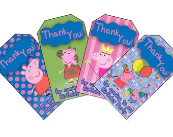 Peppa Pig Themed Birthday Favor Tags. Download and Print Peppa Pig Birthday Party Favor Tags. Thank You! For coming to my birthday party.