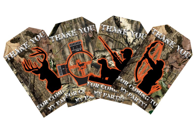Hunting Inspired Birthday Party Favor Tags Download and Print Hunting