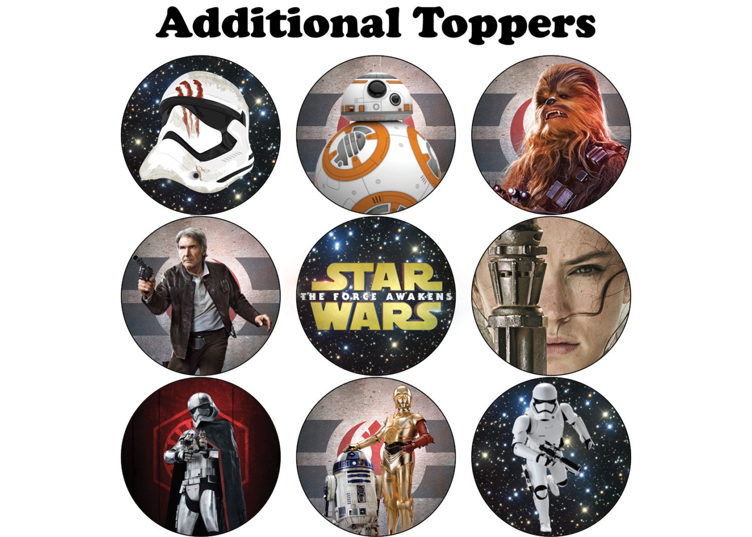 Star Wars Inspired Cupcake Toppers Instant Download 12 Unique Etsy