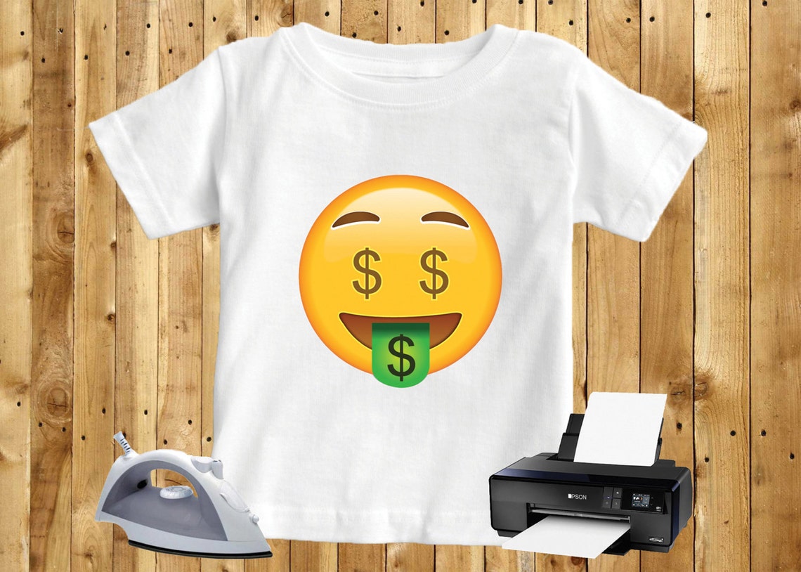 Money Tongue Emoji Iron on Transfer Digital Art INSTANT - Etsy