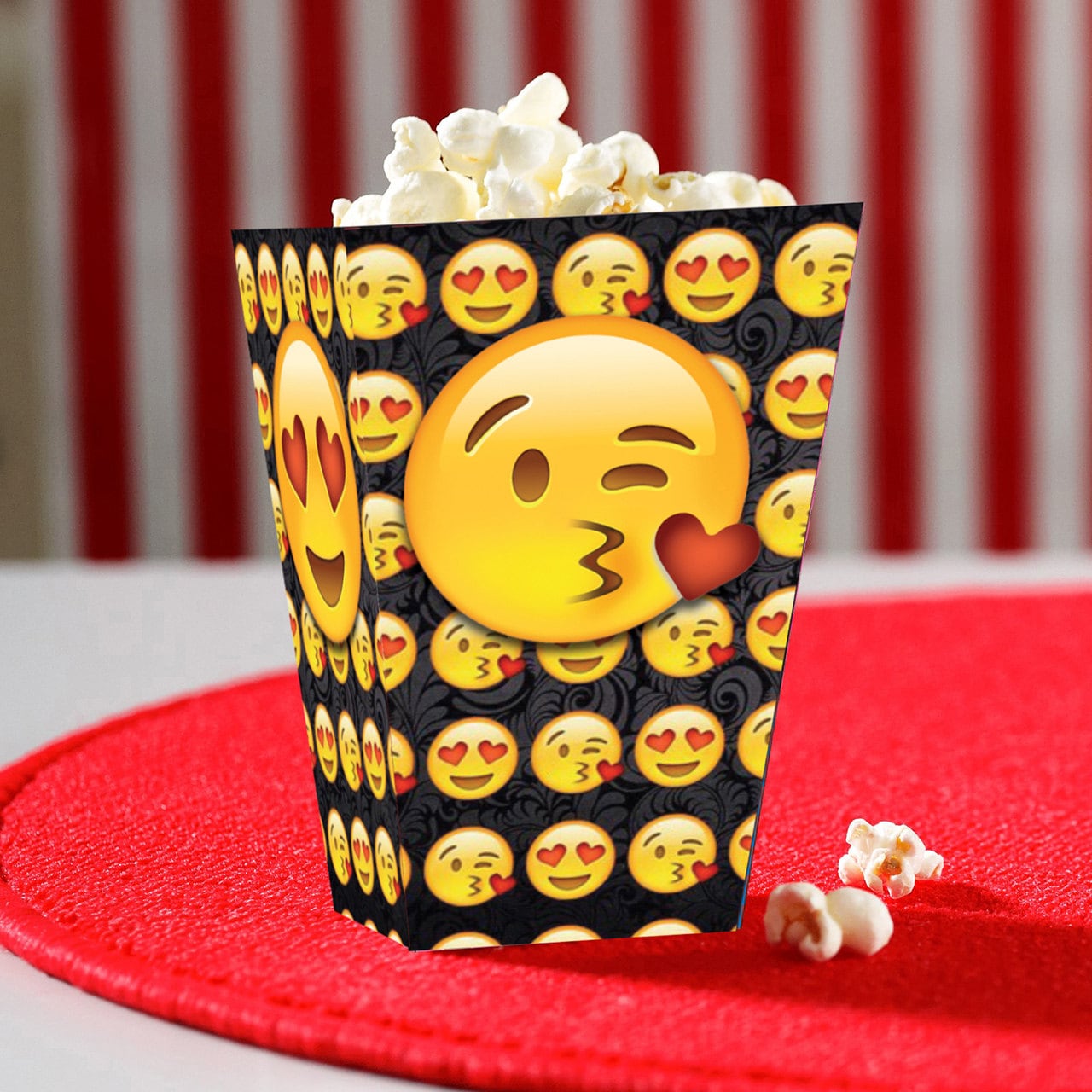 Emoji Inspired Popcorn Snack Box Instant Download and Print Emoji