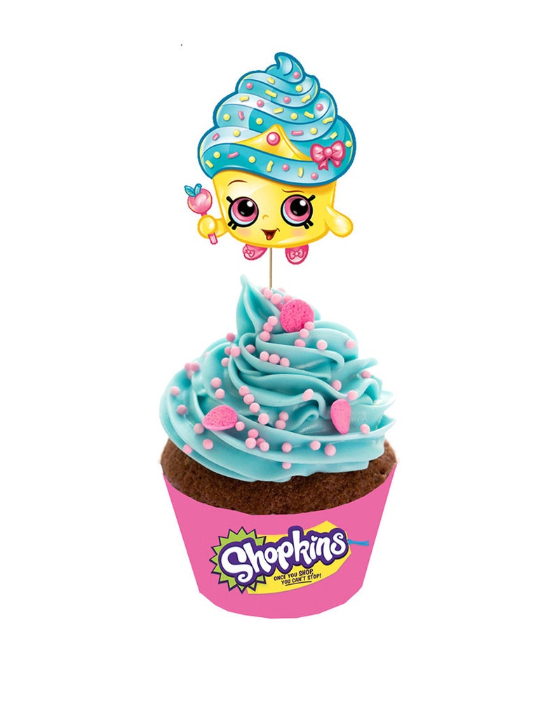 Shopkins Themed Cupcake Wrappers and Toppers. (Instant Download) Etsy