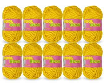 Venta de liquidación: Hilo 'Bear Wool' 10 madejas 500g, 300 metros por 10 madejas / Acrílico suave 100% para crochet y tejido / Amigurumi