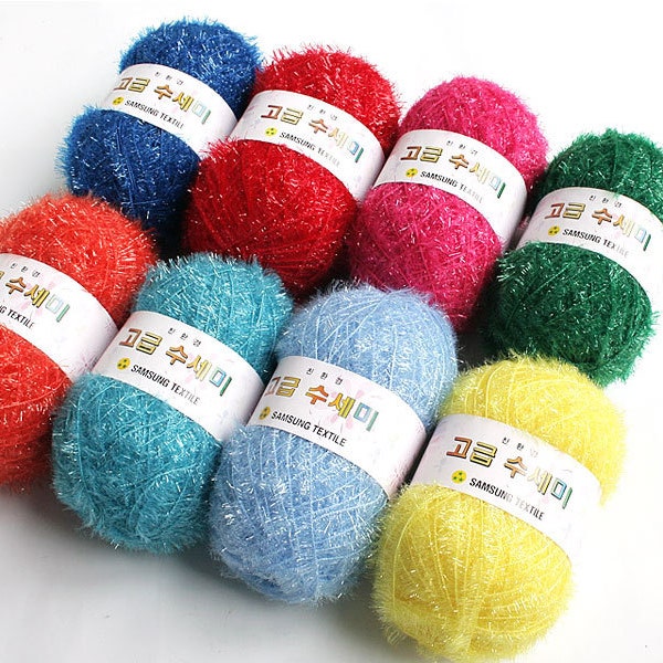 Korean High Quality Scrubber Yarn,Scrubbies Yarn, 100% Polyester, 27 Colors, 2.82oz(80g)