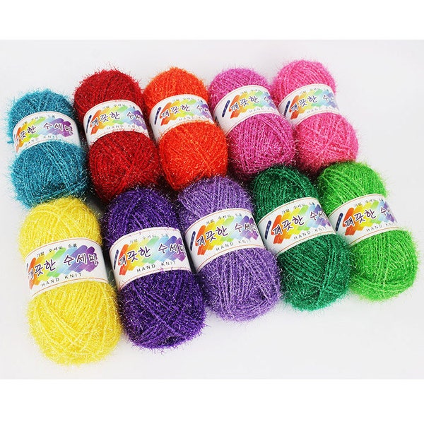 Clean Scrubber Yarn,Scrubbies Yarn, 100% Polyester, 27 Colors, 2.82oz(80g) (Thicker than other korean scrubby yarn)