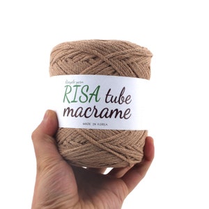Risa Tube Macrame Rope Solid Color Yarn Cotton Knitting Crochet 2mm 320m 250g