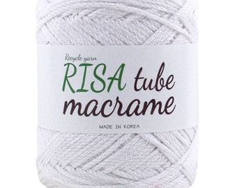 Risa Tube Makramee Seil Einfarbig Garn Baumwolle Stricken Gehäkelt 2mm 320m 250g