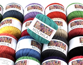 Mochila Cotton 100% Premium Cotton Making Bag Yarn 50g (1.76oz) 200m (219yds) per skein