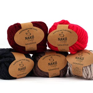 NAKO Boutique Natural Wool Super Bulky yarn 50% Wool 50 Premium Acrylic, 100g, 30meter, Made in Turkey image 2