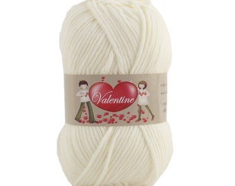 Valentine Yarn Soft Acrylic 100% Soft Knitting Yarn 100g 130m Made in Korea