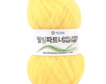 Well Being Partner Scrubbing Mesh Net Yarn Making Shower Towel, 100% Polyester, 2.11oz(80g) New Type Yarn