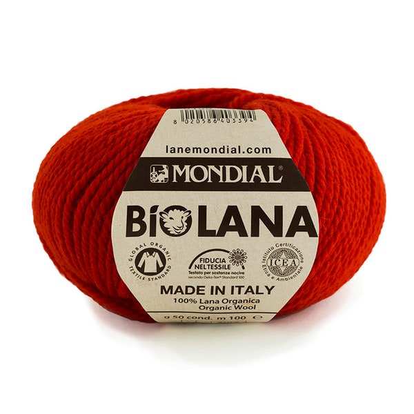 Hilo para tejer MONDIAL BIOLANA 100% Lana Orgánica [50g]