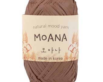 Fil au crochet MOANA Yarn, couleur naturelle, sac et chapeau fabriqués en Corée [40 g, 100 m]