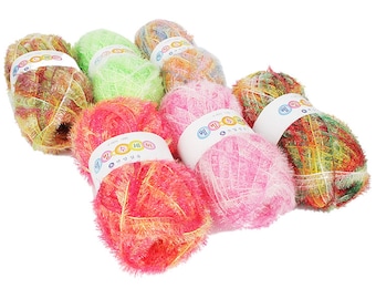 Korean Well Being Print Scrubber Garn, Scrubbies Garn, 100% Polyester, 6 Farben, 80g