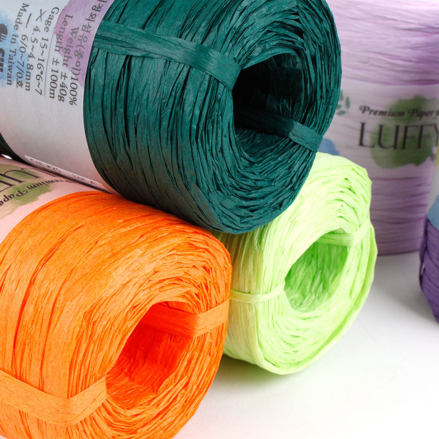 NICEEC Kraft Paper Yarn Raffia Yarn Soft Craft Ribbon Yarn Polyester Yarn  for Crocheting DIY Weaving-Total Length