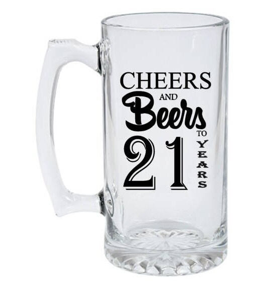 21st Birthday Mug 21st Birthday Gifts Beer Mugcustom Beer Etsy