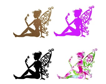 Fairy Decal, Fairy Silhouette, Fairy decal sticker, Laptop Decal, tumbler Decal, Car Decal, Decal Sticker, Custom Decals