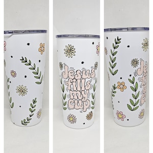 Jesus Fills My Cup Tumbler | Bible Study Coffee Travel Tumbler, Faith Tumbler, Christian Tumbler, Faith-Based gifts, Bible Verse Tumbler